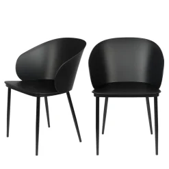 GIGI Lot de 2 chaises en résine et métal