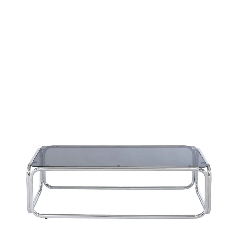 GLISS Table basse en verre pieds chrome