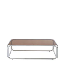 GLISS Table basse en verre pieds chrome
