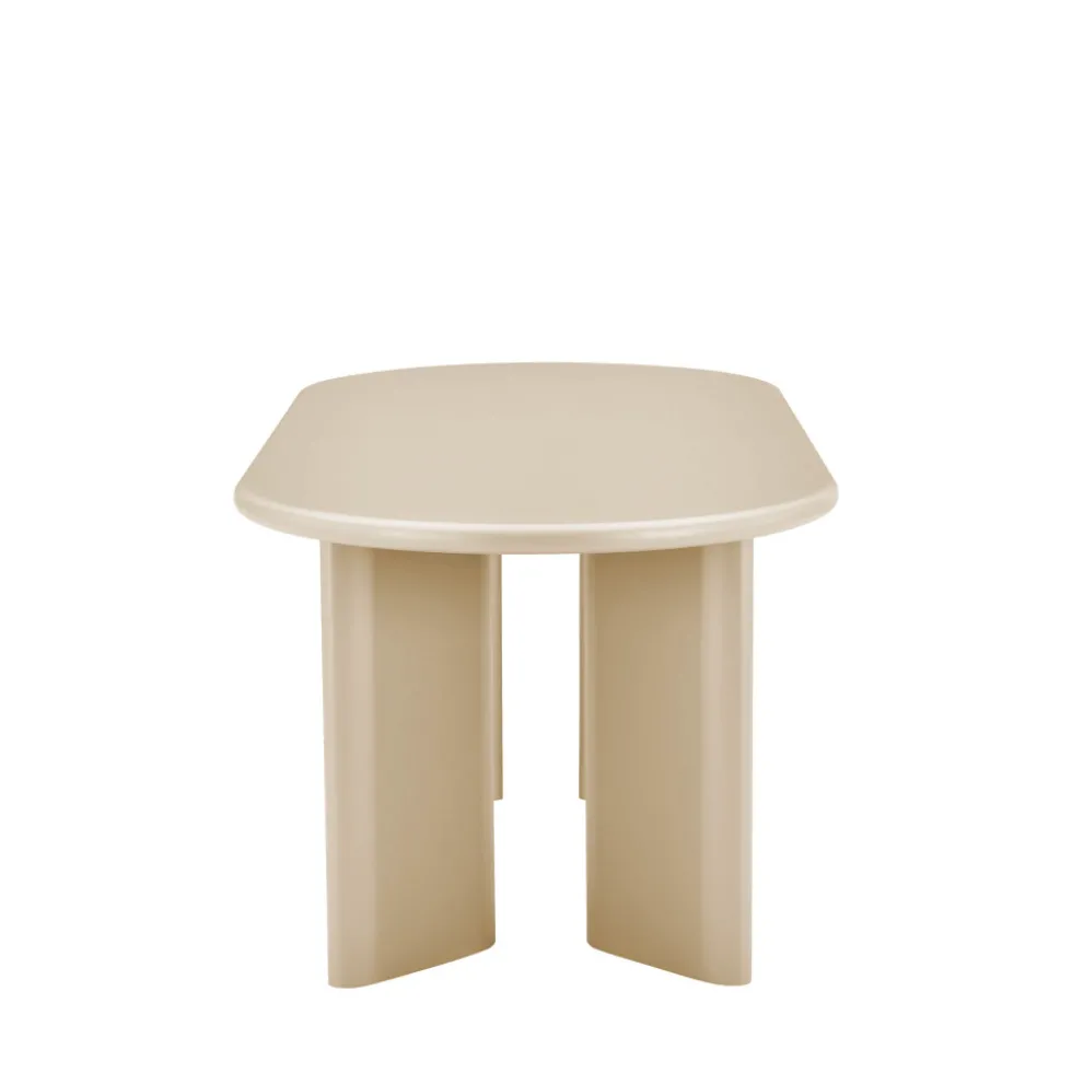 GLOSSI Table à manger 6 personnes ovale en bois laqué