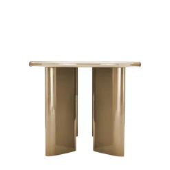 GLOSSI Table à manger 6 personnes ovale en bois laqué