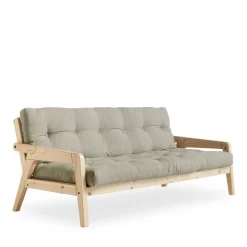 GRAB Canapé convertible en bois naturel et tissu