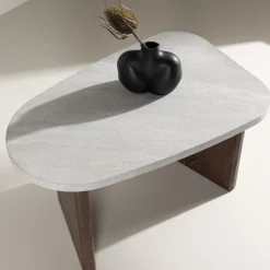 GRONVIK Table basse organique effet marbre 70x45cm