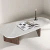 GRONVIK Table basse organique effet marbre 130x65cm