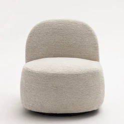 GROOVY Fauteuil pivotant en tissu chenille côtelé