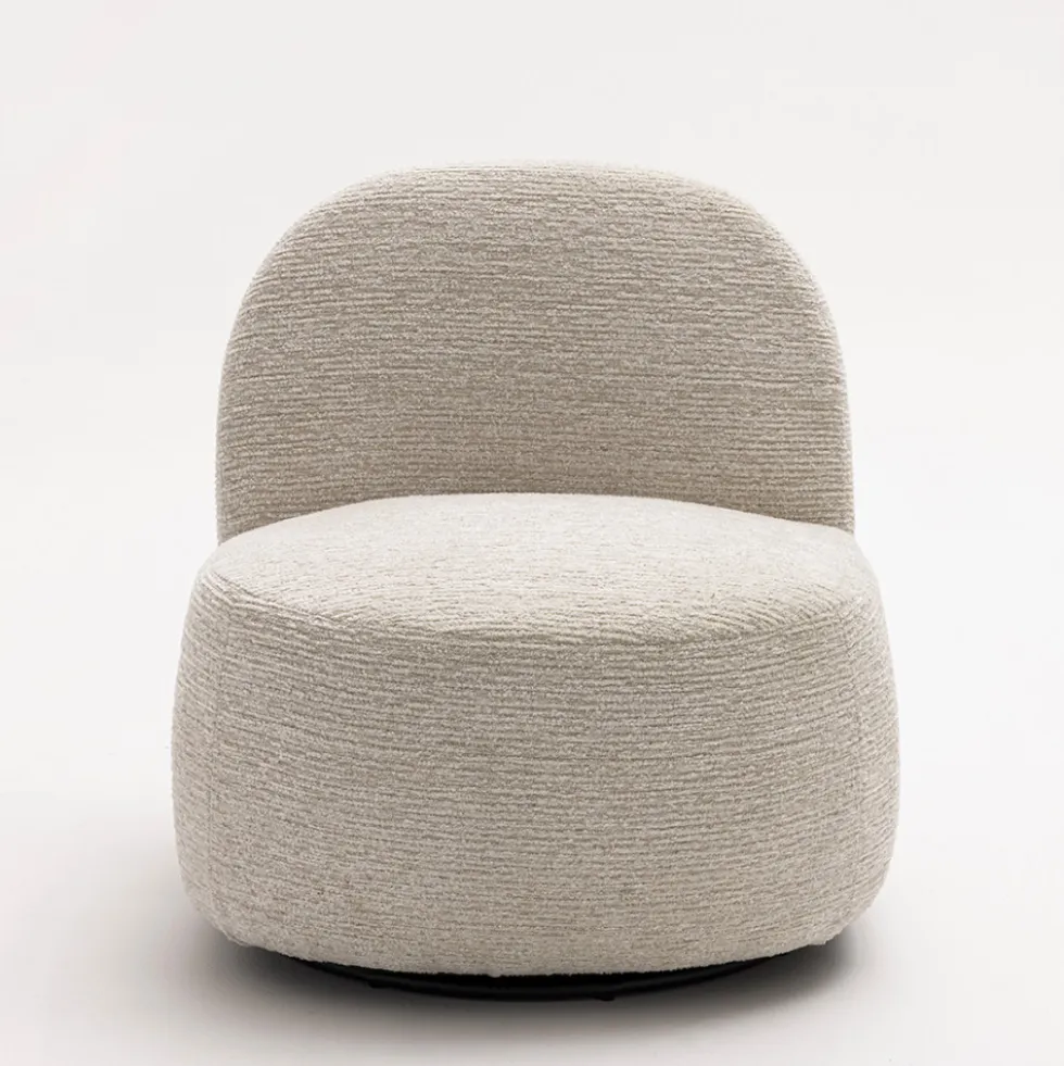 GROOVY Fauteuil pivotant en tissu chenille côtelé