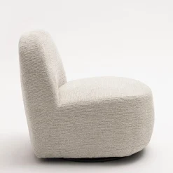 GROOVY Fauteuil pivotant en tissu chenille côtelé