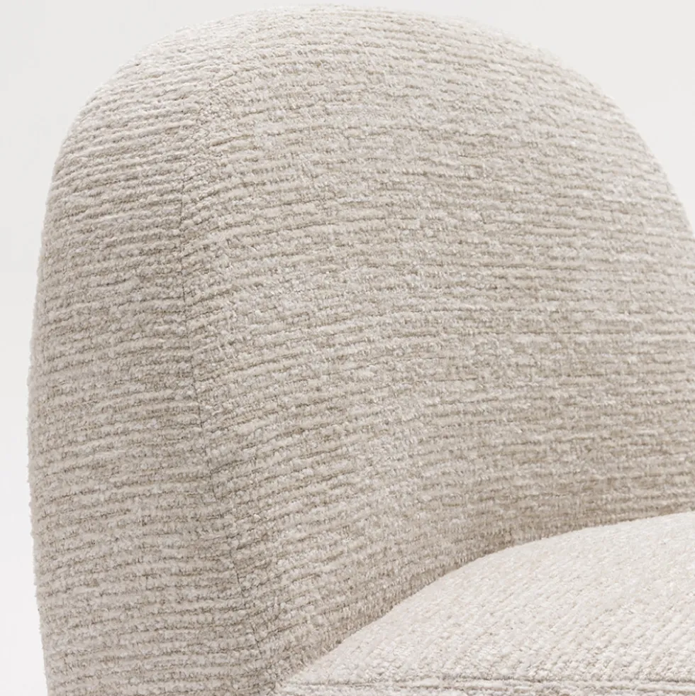 GROOVY Fauteuil pivotant en tissu chenille côtelé