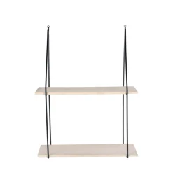 HAAG Etagère murale en métal et bois 55x21xH72 cm