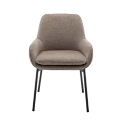 HAAS Lot de 2 fauteuils de table en tissu et métal