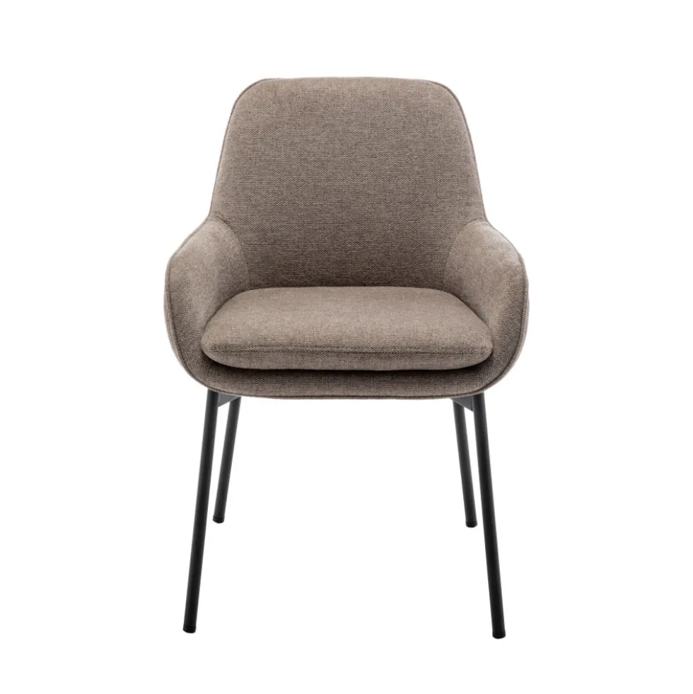 HAAS Lot de 2 fauteuils de table en tissu et métal