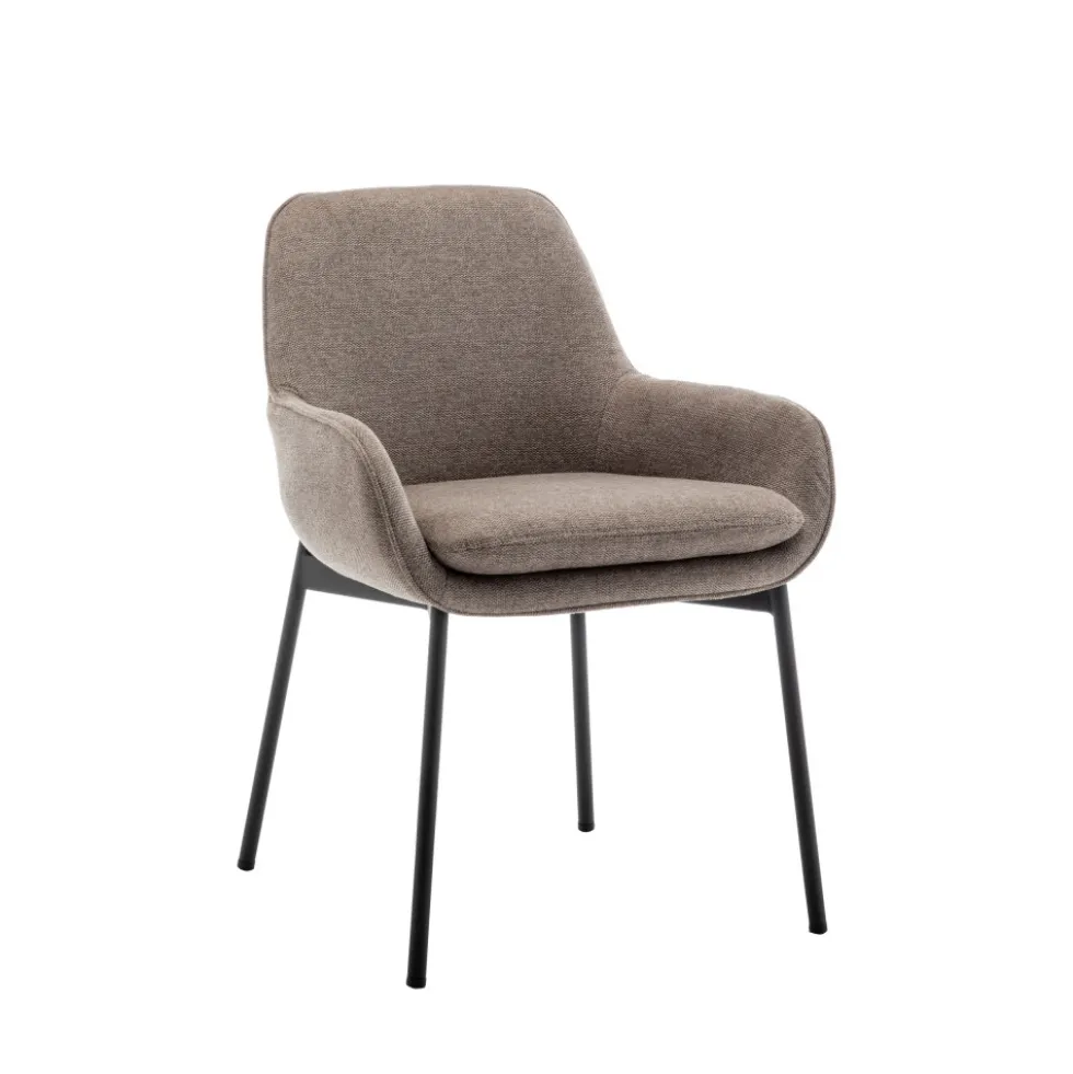 HAAS Lot de 2 fauteuils de table en tissu et métal