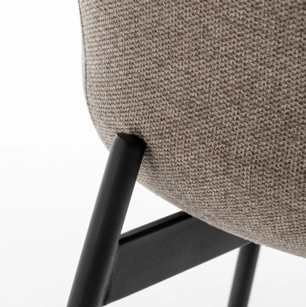HAAS Lot de 2 fauteuils de table en tissu et métal