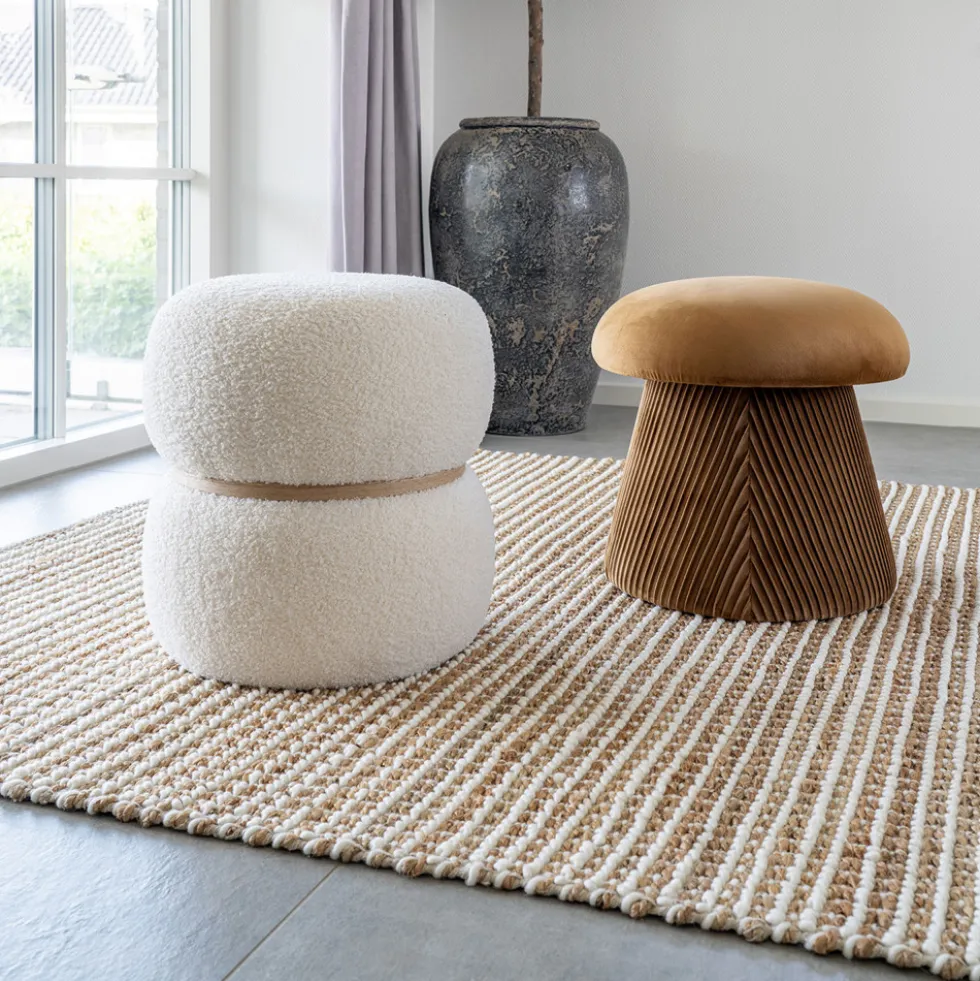 HAMPTON Pouf champignon en velours ø39cm