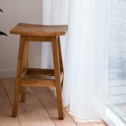 HANOTILO Tabouret de bar en acacia H66cm