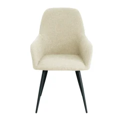 HARBO Lot de 2 fauteuils de table en tissu bouclette et métal