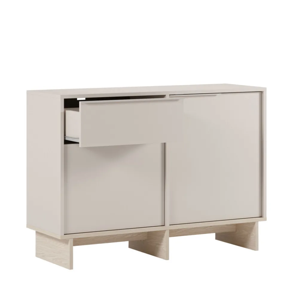 HARRIET Buffet 2 portes 1 tiroir en bois et métal L120cm