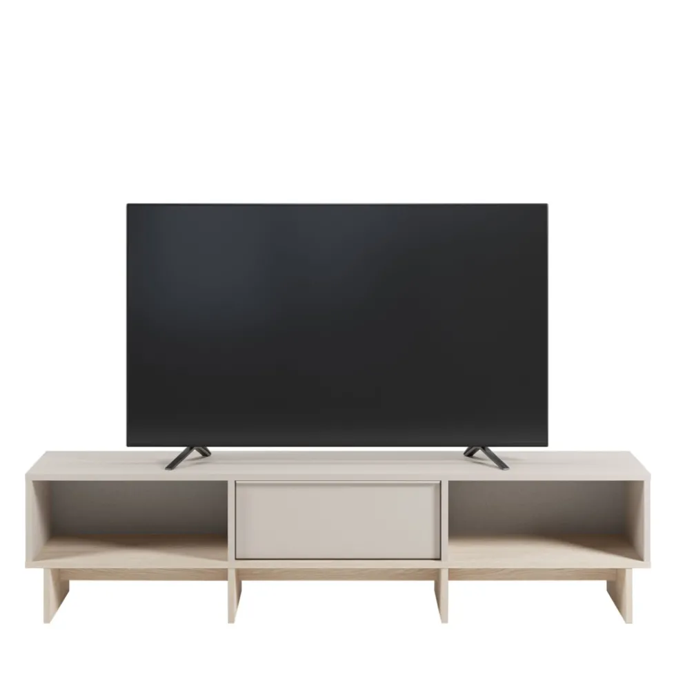 HARRIET Meuble TV 1 porte en bois et métal L170cm