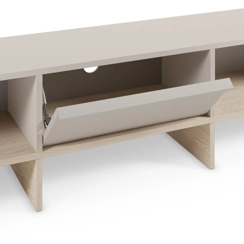 HARRIET Meuble TV 1 porte en bois et métal L170cm