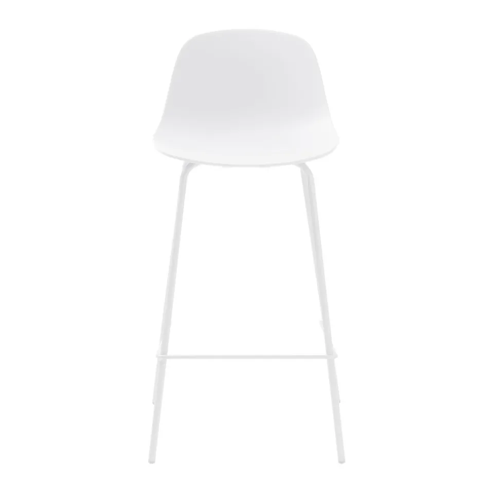 HEL Lot de 2 chaises de bar en plastique et métal H67,5cm