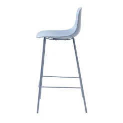 HEL Lot de 2 chaises de bar en plastique et métal H67,5cm
