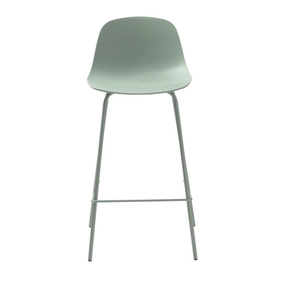 HEL Lot de 2 chaises de bar en plastique et métal H67,5cm