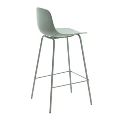 HEL Lot de 2 chaises de bar en plastique et métal H67,5cm