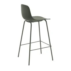 HEL Lot de 2 chaises de bar en plastique et métal H67,5cm