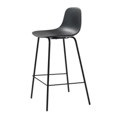 HEL Lot de 2 chaises de bar en plastique et métal H67,5cm