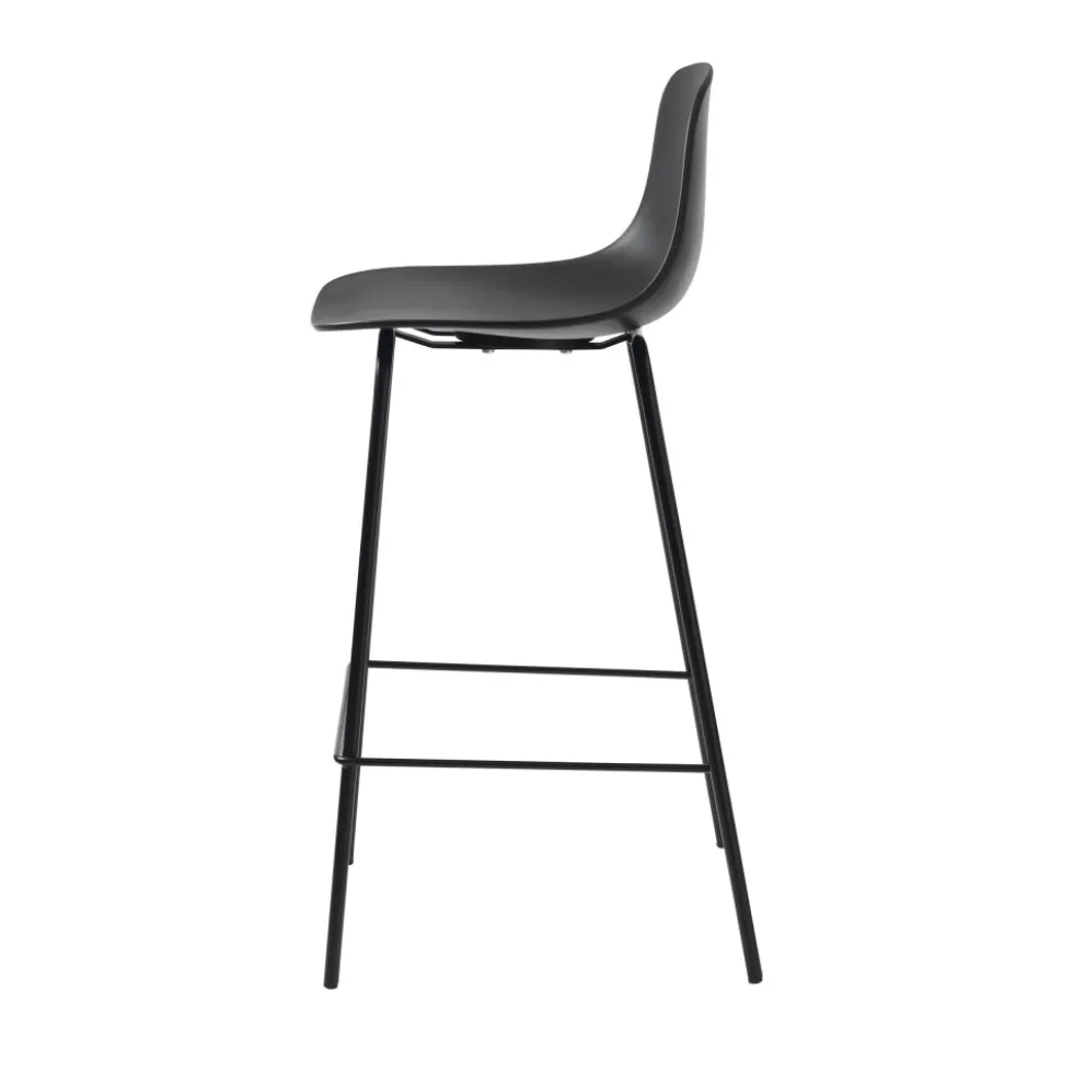 HEL Lot de 2 chaises de bar en plastique et métal H67,5cm