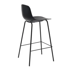 HEL Lot de 2 chaises de bar en plastique et métal H67,5cm