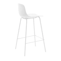 HEL Lot de 2 chaises de bar en plastique et métal H67,5cm