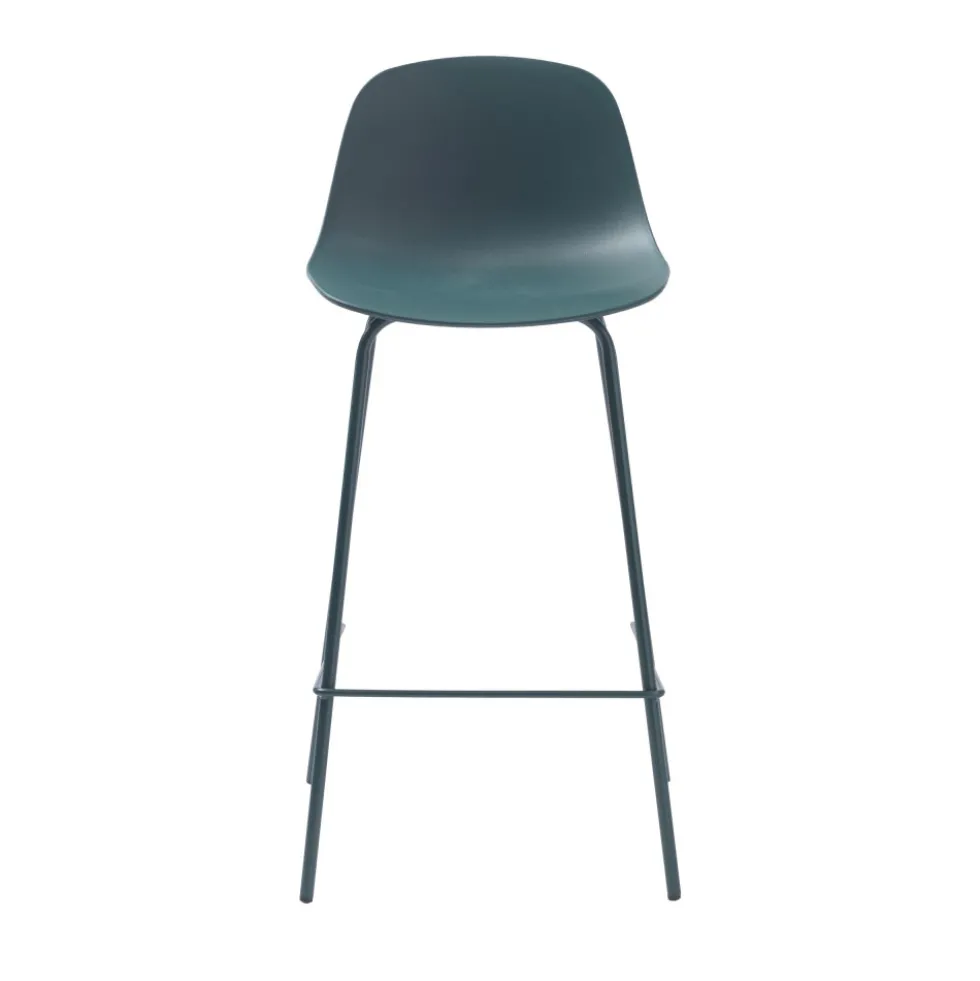 HEL Lot de 2 chaises de bar en plastique et métal H67,5cm