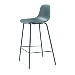 HEL Lot de 2 chaises de bar en plastique et métal H67,5cm