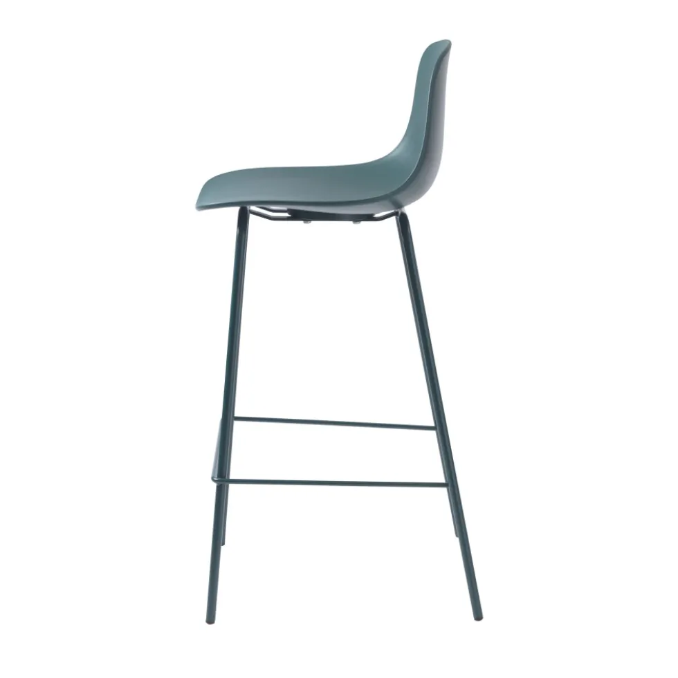 HEL Lot de 2 chaises de bar en plastique et métal H67,5cm