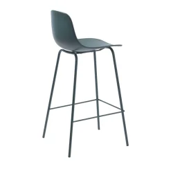 HEL Lot de 2 chaises de bar en plastique et métal H67,5cm