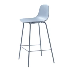 HEL Lot de 2 chaises de bar en plastique et métal H67,5cm