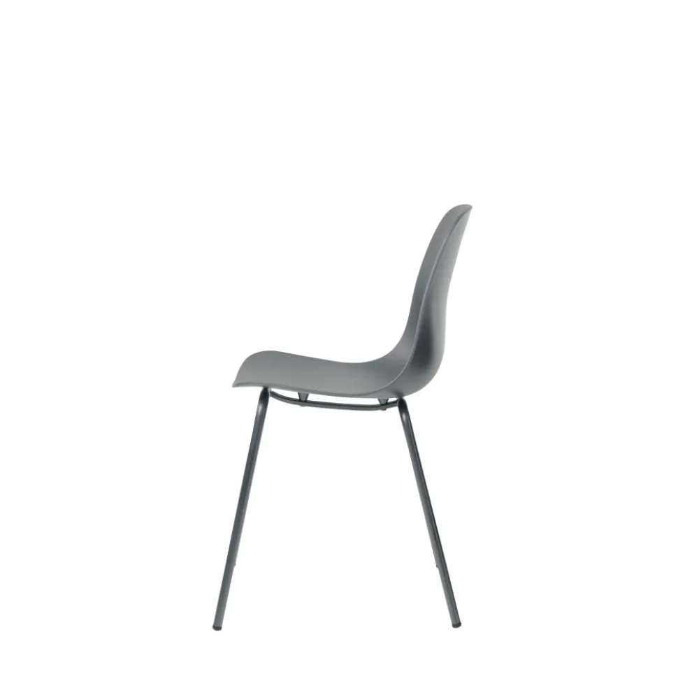 HEL Lot de 4 chaises en plastique et métal