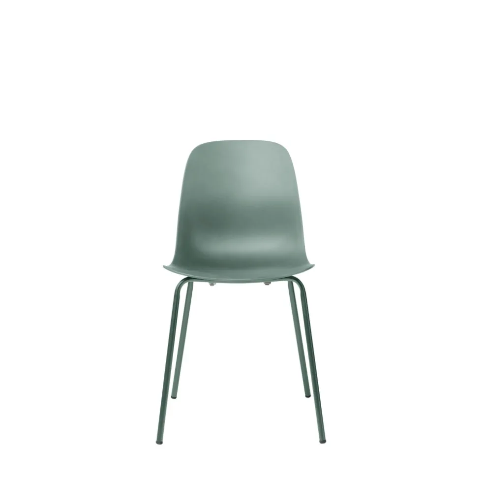 HEL Lot de 4 chaises en plastique et métal