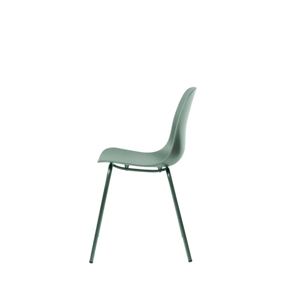 HEL Lot de 4 chaises en plastique et métal