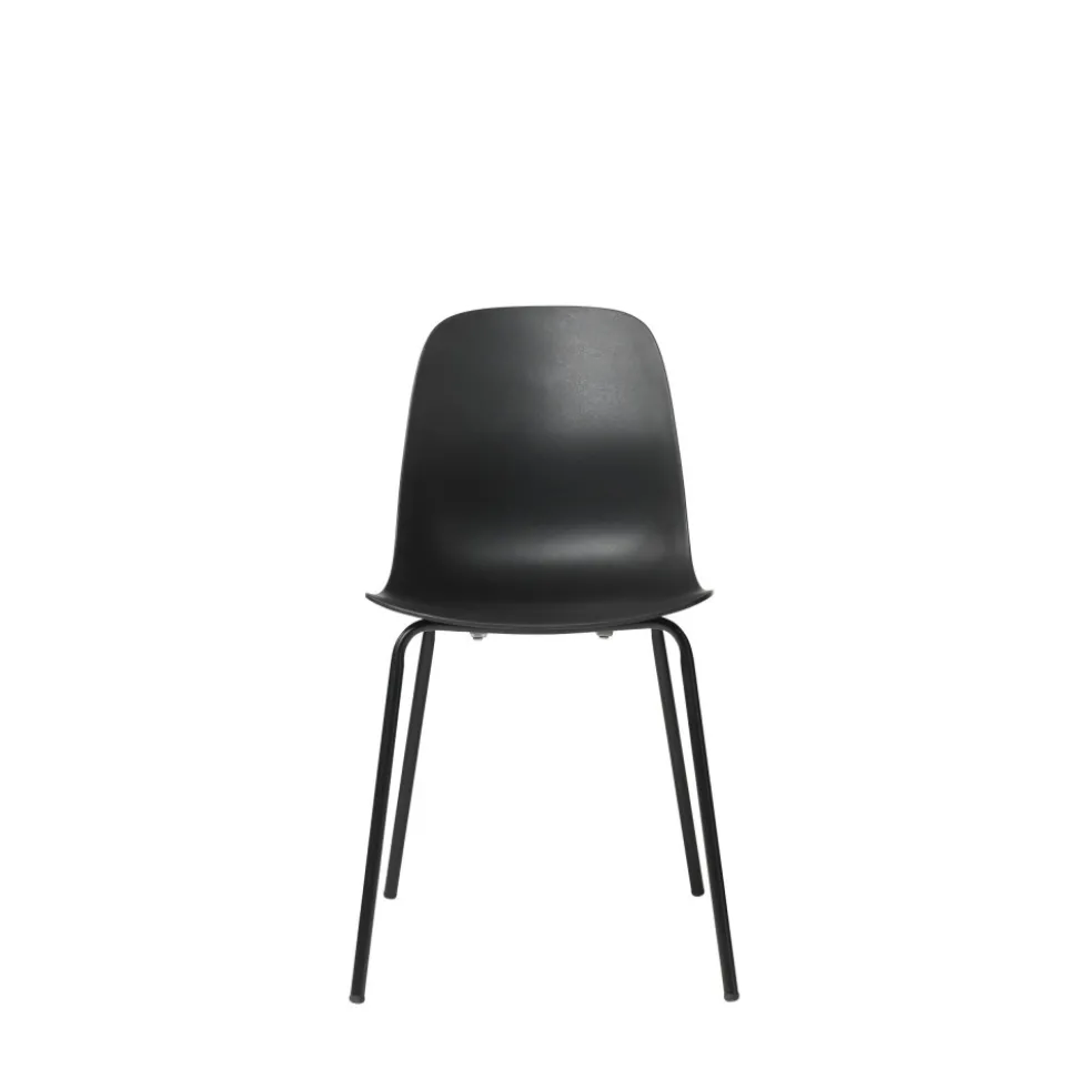 HEL Lot de 4 chaises en plastique et métal