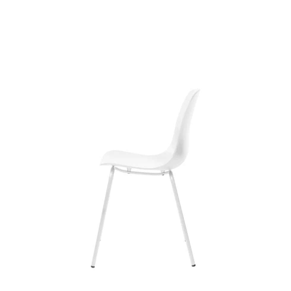 HEL Lot de 4 chaises en plastique et métal