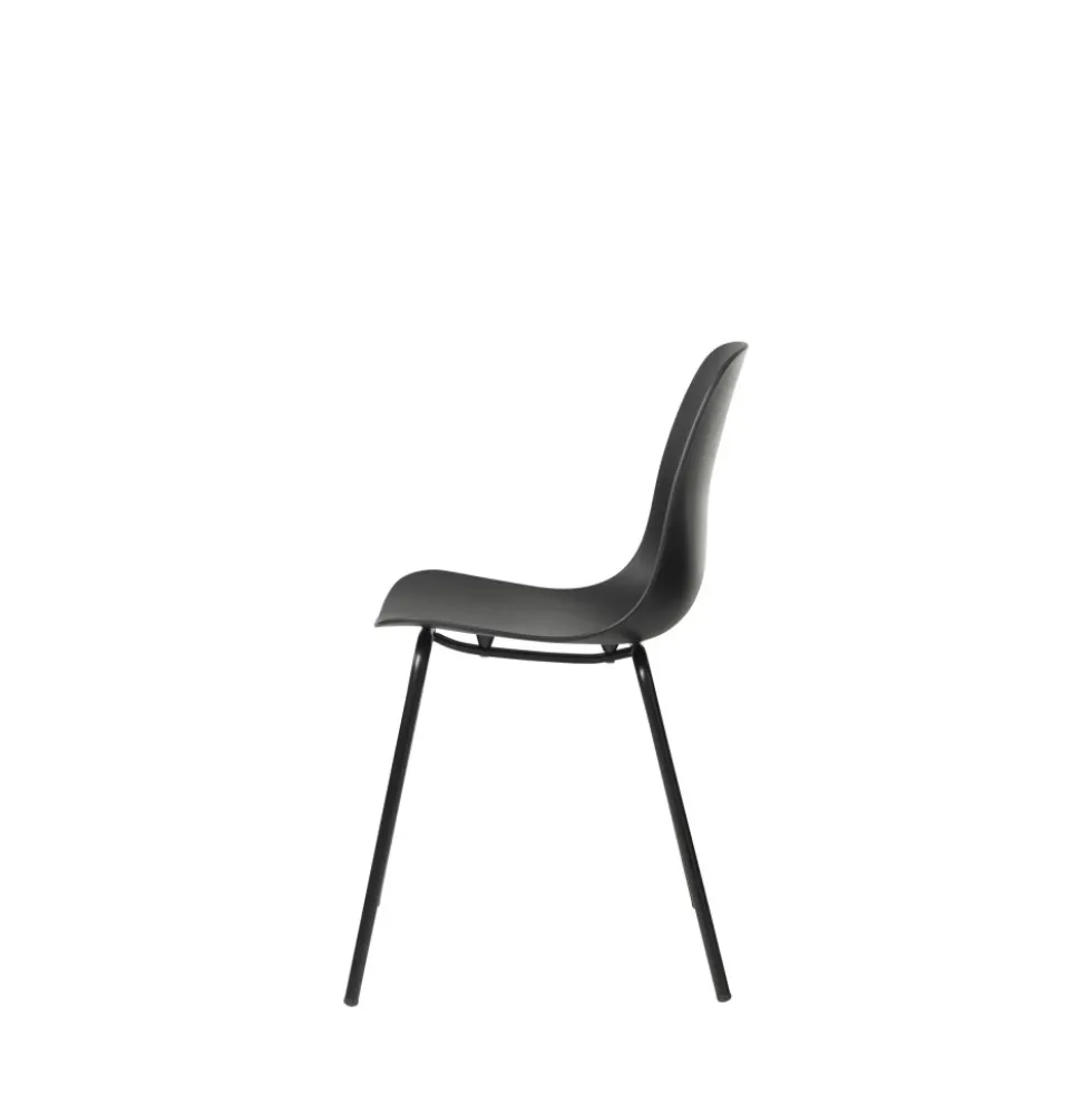 HEL Lot de 4 chaises en plastique et métal