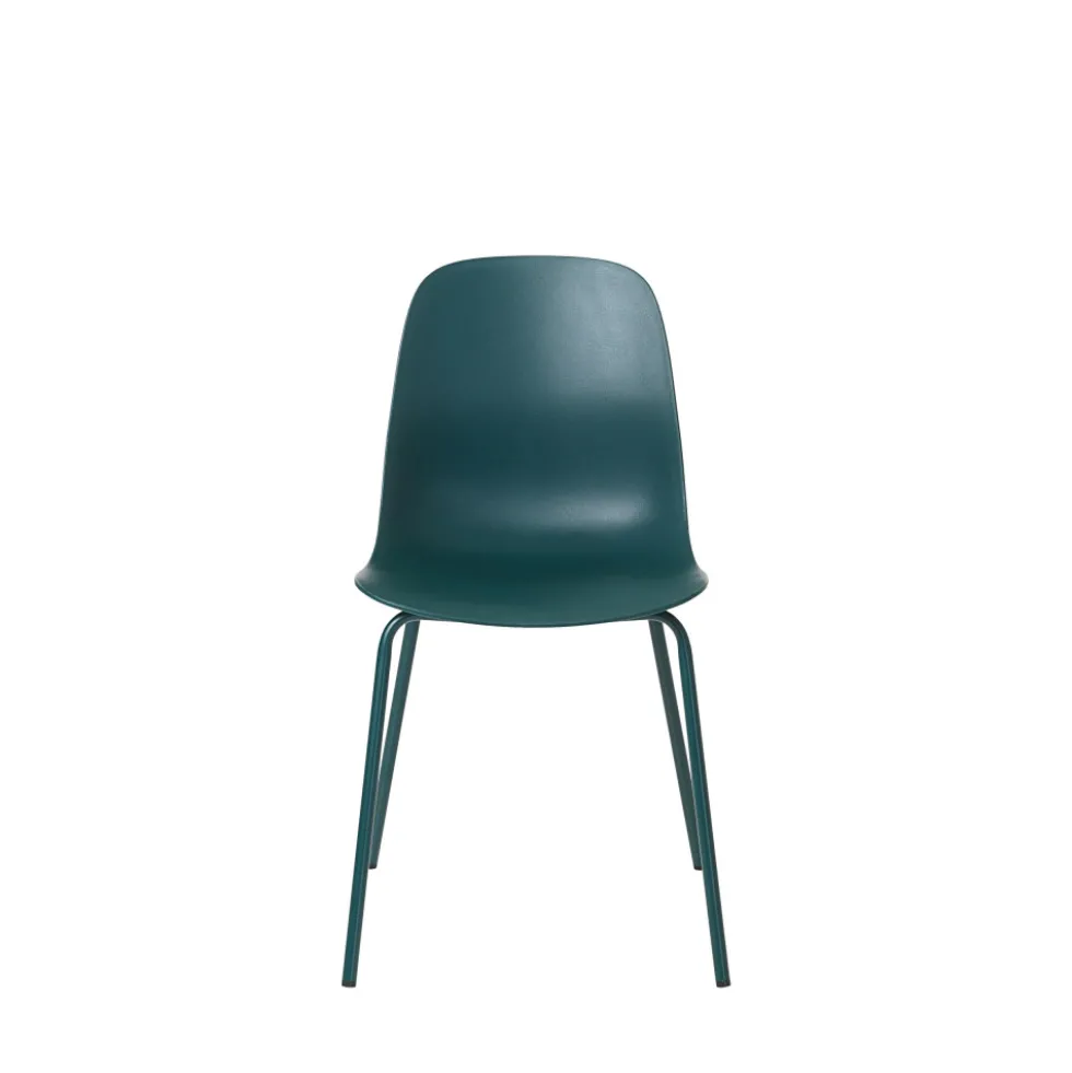 HEL Lot de 4 chaises en plastique et métal