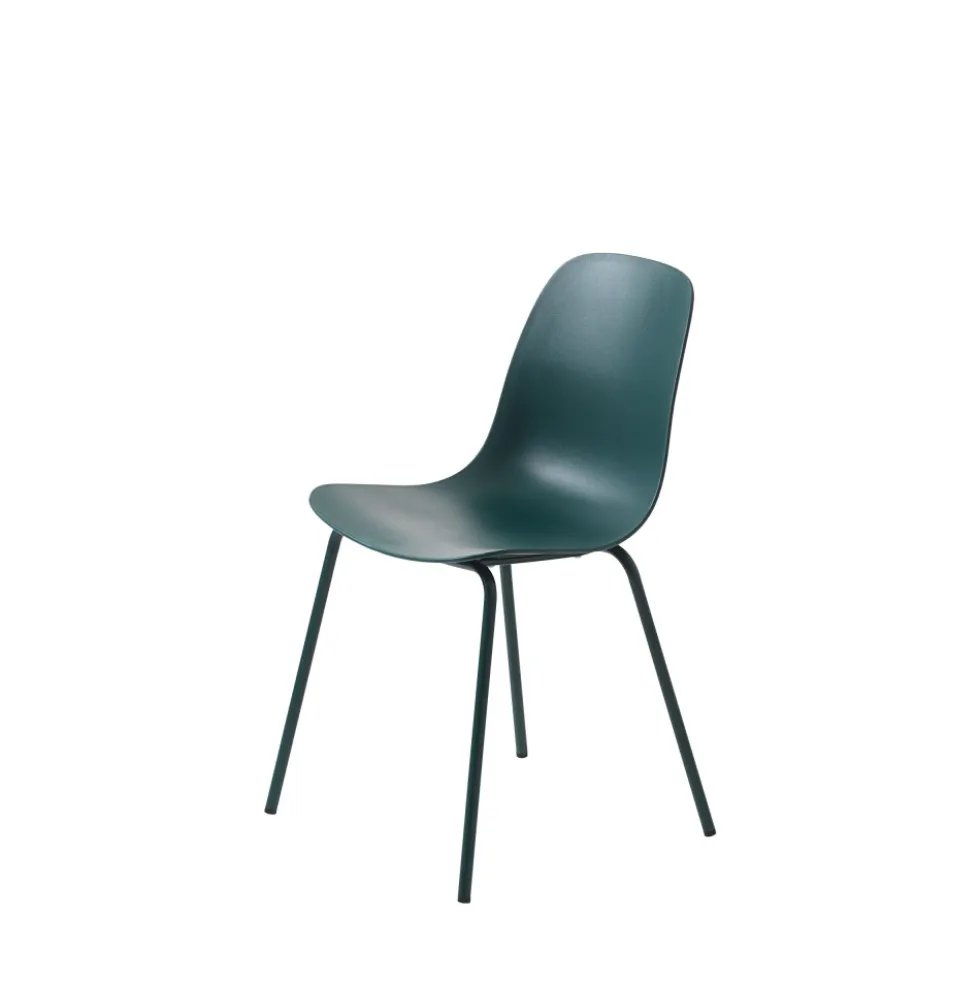 HEL Lot de 4 chaises en plastique et métal