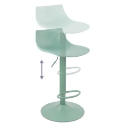 HERIBO Lot de 2 chaises de bar réglables en plastique et métal H58-79cm