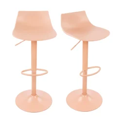 HERIBO Lot de 2 chaises de bar réglables en plastique et métal H58-79cm