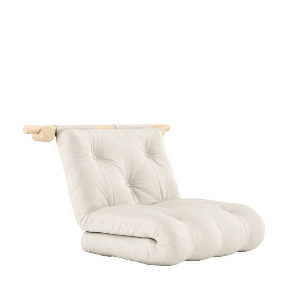 HOOKED Fauteuil convertible en lin et bois avec accroches murales