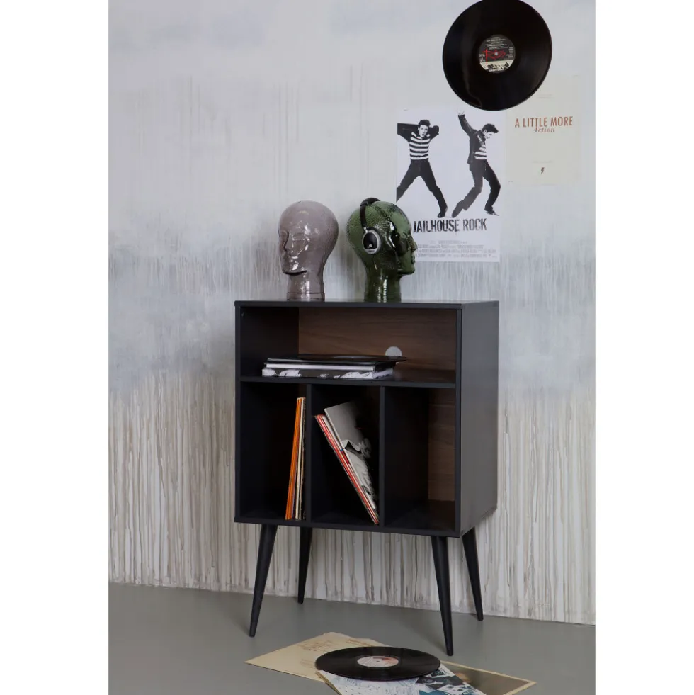 JAMES Meuble de rangement disques vinyles en bois