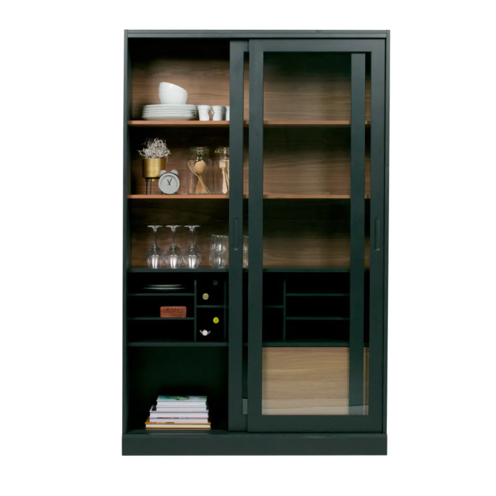 JAMES Vitrine 2 portes en bois H200cm